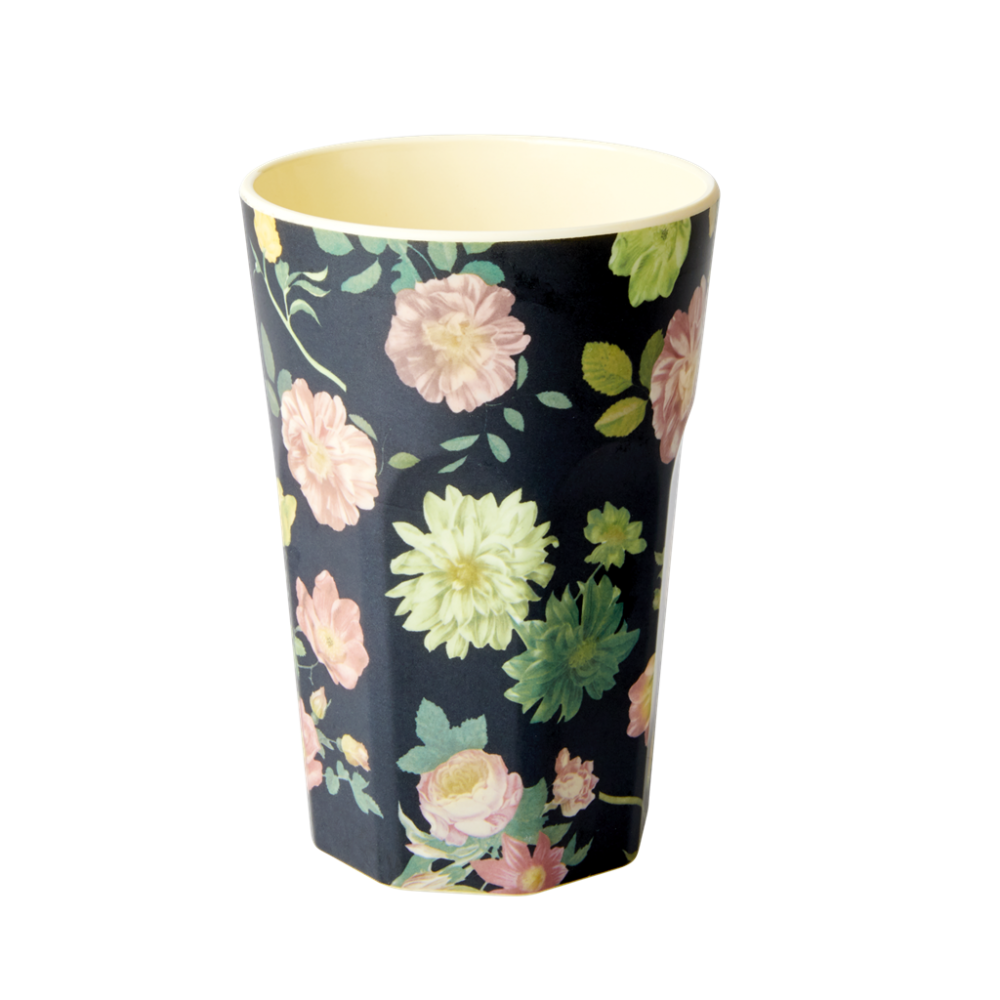 Dark Rose Print Tall Melamine Cup By Rice DK